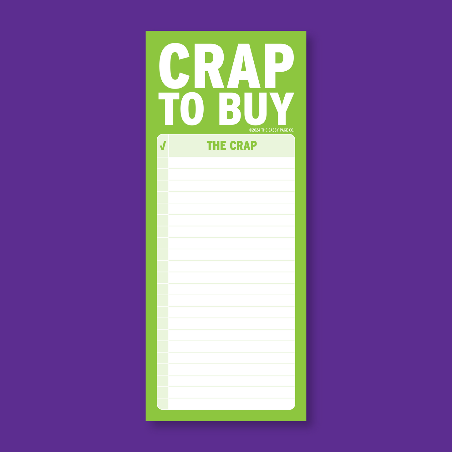 Crap to Buy Shopping List